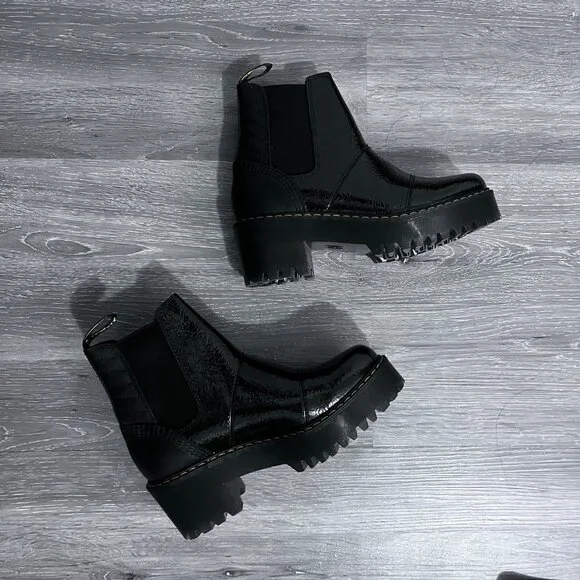 NWT Dr. Martens Rozalie Distressed Patent Heeled Chelsea Boots Sz 7 US - Picture 6 of 12